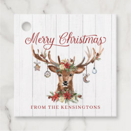 素朴クリスマスのトナカイオーナメント |木材 フェイバータグ