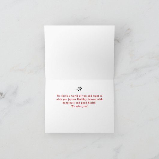 素朴クリスマスのプレイド祖父母の写真 シーズンカード (内部)