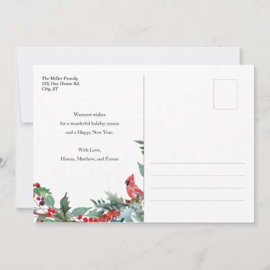 素朴クリスマスのポトはがき 招待状 (裏面)