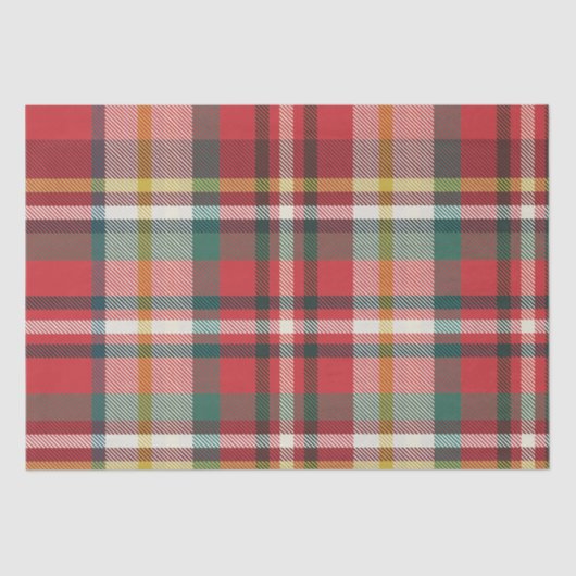 素朴クリスマスの休日は赤と緑の格子模様 薄葉紙 (正面)