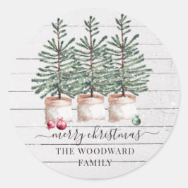 素朴クリスマスの姓 ラウンドシール