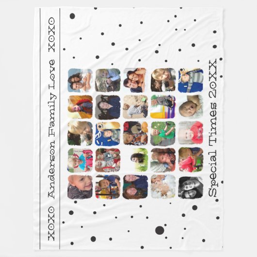 素朴クリスマスの家族の写真 フリースブランケット (正面)