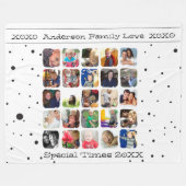 素朴クリスマスの家族の写真 フリースブランケット (正面(横))