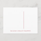 素朴クリスマスの日付け救のツリーとリボン 案内ポストカード (裏面)