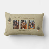 素朴クリスマスの木の写真パーソナライズされた3 ランバークッション (正面)