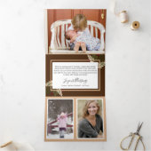 素朴クリスマスの枝とベリーの数々の写真 三つ折りクリスマスカード (内部)