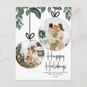 素朴クリスマスの水の色の緑色写真 シーズンポストカード (正面)