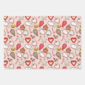 素朴クリスマスの水彩模様 ラッピングペーパーシート (正面3)