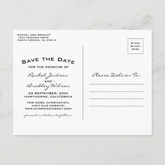 素朴クリスマスの結婚式 案内ポストカード (裏面)