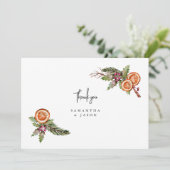 素朴クリスマスの緑のスパイス結婚ズ サンキューカード (スタンド正面)