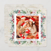 素朴クリスマスの緑の果実の写真の休日 シーズンカード (正面/裏面)