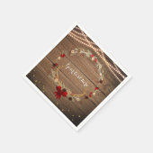 素朴クリスマスアントラーリースウッド&ライト スタンダードカクテルナプキン (角)