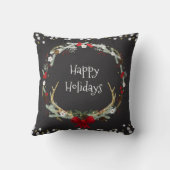 素朴クリスマスアントラーリースホリデーデコール クッション (裏面)