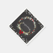 素朴クリスマスアントラーリースホリデーパーティー スタンダードカクテルナプキン (角)