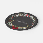 素朴クリスマスアントラーリースホリデーパーティー ペーパープレート (アングル)