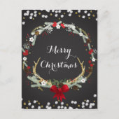 素朴クリスマスアントラーリースホリモダンデイ シーズンポストカード (正面)