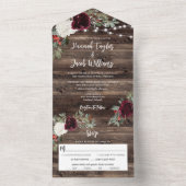 素朴クリスマスウィンターウッドストリングラ結婚イト オールインワン招待状 (内側)
