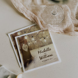 素朴クリスマスウィンターツリー スタンダードカクテルナプキン