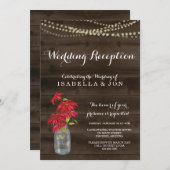 素朴クリスマスウェディングレセプションのみ招待状 招待状 (正面/裏面)