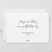 素朴クリスマスウォーターカラーウッドランドキャビン シーズンカード (裏面)