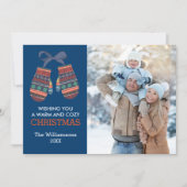 素朴クリスマスカラフルミッテンスの休日の写真 シーズンカード (正面)