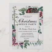 素朴クリスマスカントリー企業のボタニカル 招待状 (正面/裏面)