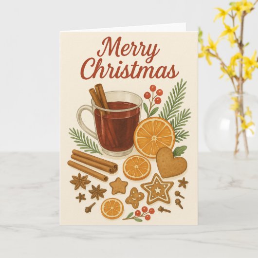 素朴クリスマスカード カード (黄色い花)