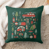 素朴クリスマスキャンピングと魚釣り クッション (ブランケット)