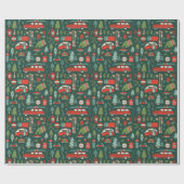 素朴クリスマスキャンピングと魚釣り ラッピングペーパー (フラット)
