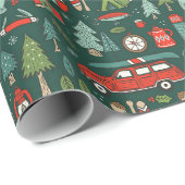 素朴クリスマスキャンピングと魚釣り ラッピングペーパー (ロールコーナー)