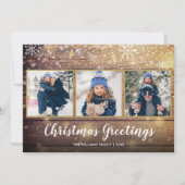 素朴クリスマスグリーティングカントリーウッド3写真 シーズンカード (正面)