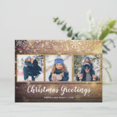 素朴クリスマスグリーティングカントリーウッド3写真 シーズンカード (スタンド正面)