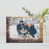 素朴クリスマスグリーティングフォトカントリーウッド シーズンカード (スタンド正面)