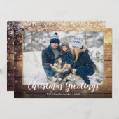 素朴クリスマスグリーティングフォトカントリーウッド シーズンカード (正面/裏面)