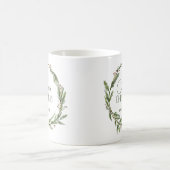 素朴クリスマスグリーンリースパーソナライズされた コーヒーマグカップ (中央)