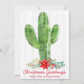 素朴クリスマスサボテン木の休日の写真 シーズンカード (正面)