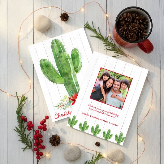 素朴クリスマスサボテン木の休日の写真 シーズンカード