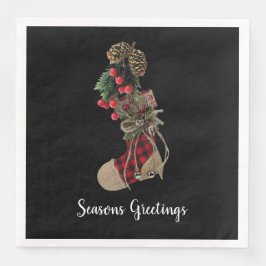 素朴クリスマスストッキング紙ナプキンス