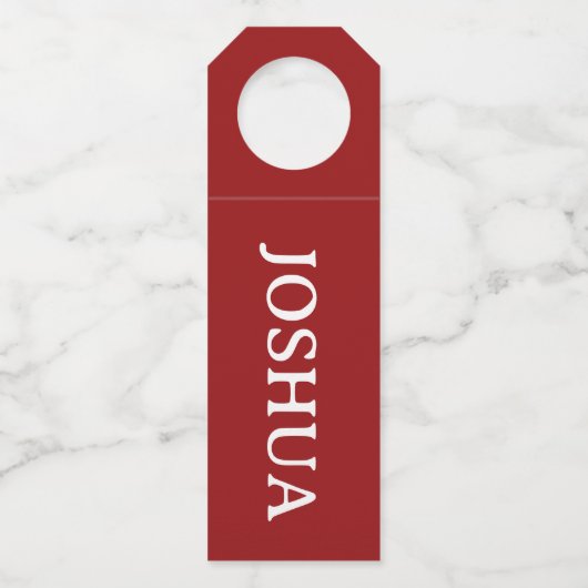 素朴クリスマスストッキング/ボトル用の赤い名前タグ ボトルネックタグ (正面)