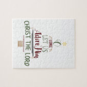 素朴クリスマスタイポグラフィクリスチャンホリデイ ジグソーパズル (横)