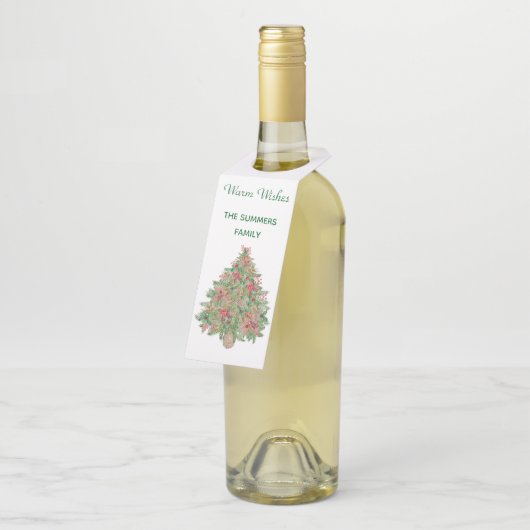 素朴クリスマスツリーの水色 ボトルネックタグ (アングル)