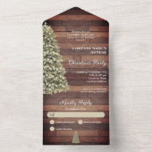 素朴クリスマスツリーカンパニーホリデーパーティー オールインワン招待状 (内側)