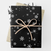 素朴クリスマスツリースノーフレーククリスマスホリデー ラッピングペーパーシート (インサイチュ)