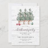 素朴クリスマスツリーズホリデーパーティー 招待状 (正面)