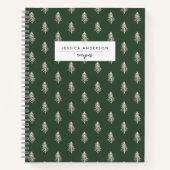 素朴クリスマスツリーパーソナライズされたレシピ本 ノートブック (正面)