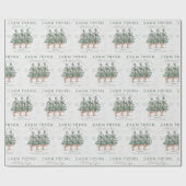 素朴クリスマスツリーファームラベルホリデイ ラッピングペーパー (フラット)