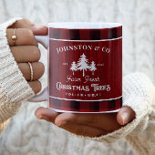 素朴クリスマスツリーファーム名前をカスタムする ツートーンマグカップ