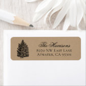 素朴クリスマスツリーフェイククラフトホリデーアドレス ラベル (インサイチュ)
