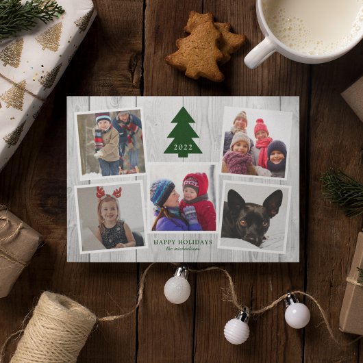 素朴クリスマスツリーフォトコラージュ