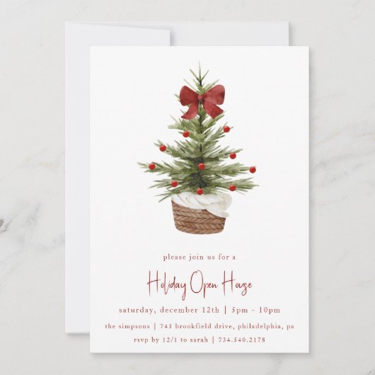 素朴クリスマスツリーホリデーオープンハウス 招待状 (正面)